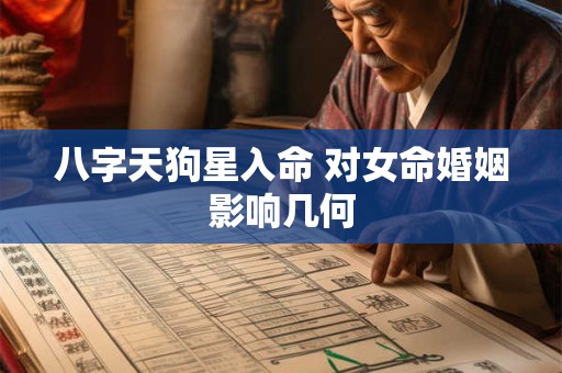 八字天狗星入命 对女命婚姻影响几何