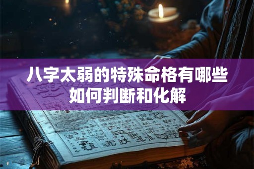 八字太弱的特殊命格有哪些如何判断和化解