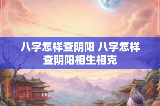 八字怎样查阴阳 八字怎样查阴阳相生相克