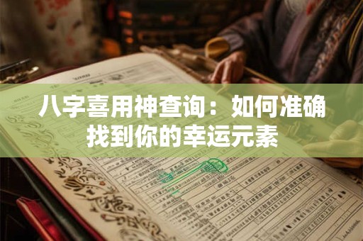 八字喜用神查询：如何准确找到你的幸运元素