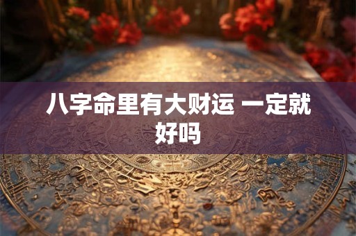 八字命里有大财运 一定就好吗