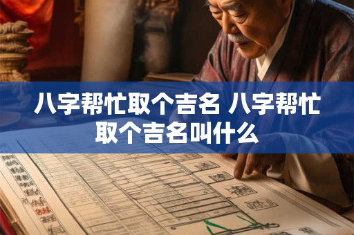 八字帮忙取个吉名 八字帮忙取个吉名叫什么