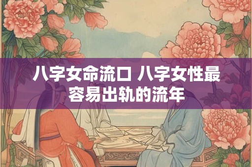 八字女命流口 八字女性最容易出轨的流年