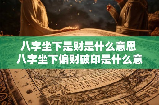 八字坐下是财是什么意思 八字坐下偏财破印是什么意思 八字坐下是财是什么意思 八字坐下偏财破印是什么意思