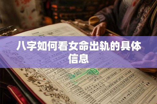 八字如何看女命出轨的具体信息