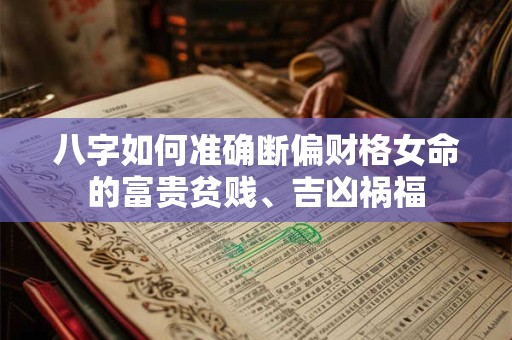 八字如何准确断偏财格女命的富贵贫贱、吉凶祸福 八字如何准确断偏财格女命的富贵贫贱、吉凶祸福