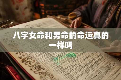 八字女命和男命的命运真的一样吗
