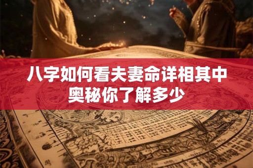 八字如何看夫妻命详相其中奥秘你了解多少
