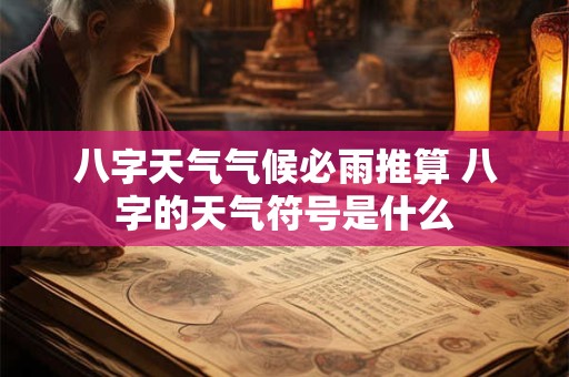八字天气气候必雨推算 八字的天气符号是什么