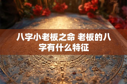 八字小老板之命 老板的八字有什么特征