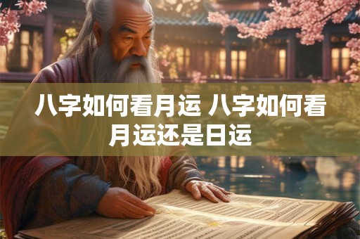 八字如何看月运 八字如何看月运还是日运