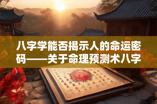 八字学能否揭示人的命运密码——关于命理预测术八字学的疑问