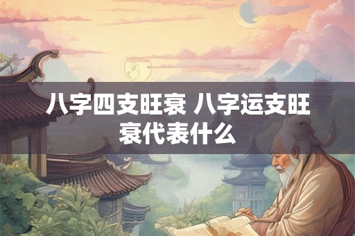 八字四支旺衰 八字运支旺衰代表什么
