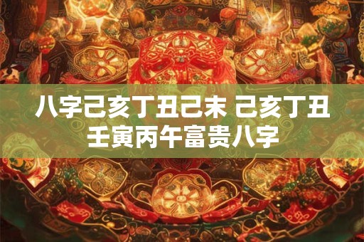 八字己亥丁丑己末 己亥丁丑壬寅丙午富贵八字