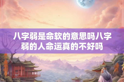 八字弱是命软的意思吗八字弱的人命运真的不好吗