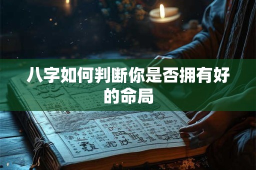 八字如何判断你是否拥有好的命局