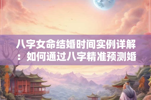 八字女命结婚时间实例详解：如何通过八字精准预测婚姻