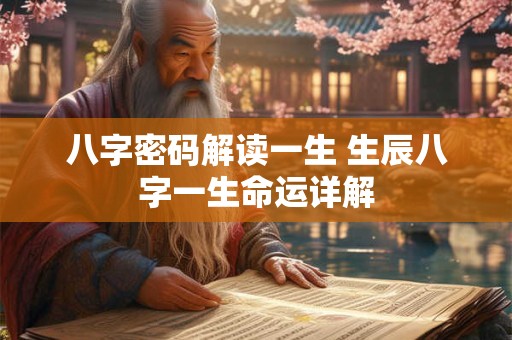 八字密码解读一生 生辰八字一生命运详解