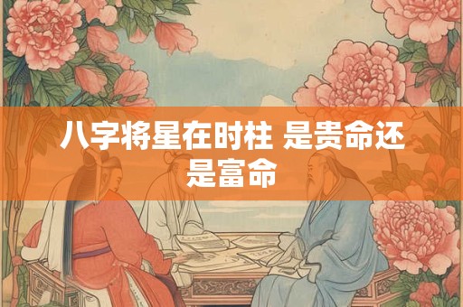八字将星在时柱 是贵命还是富命
