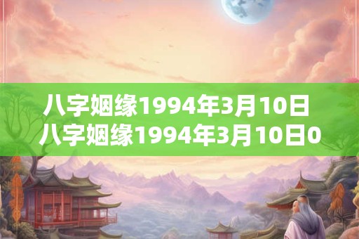 八字姻缘1994年3月10日 八字姻缘1994年3月10日0点到2点