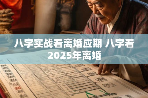 八字实战看离婚应期 八字看2025年离婚