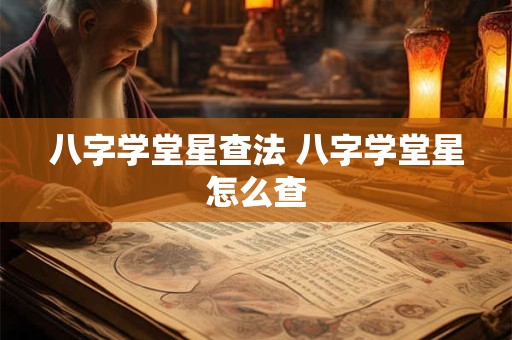 八字学堂星查法 八字学堂星怎么查