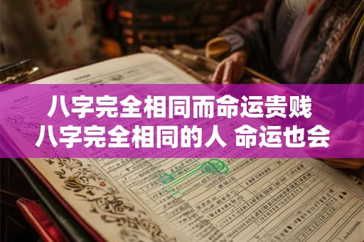 八字完全相同而命运贵贱 八字完全相同的人 命运也会不一样