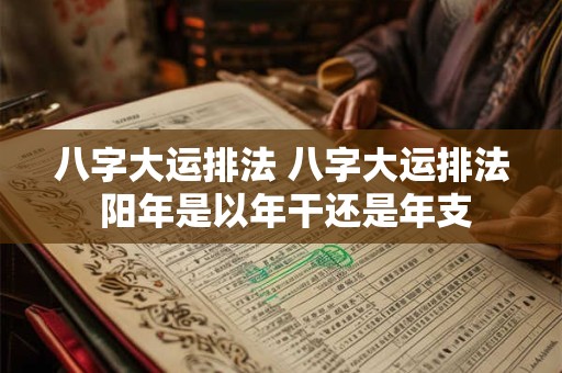 八字大运排法 八字大运排法 阳年是以年干还是年支