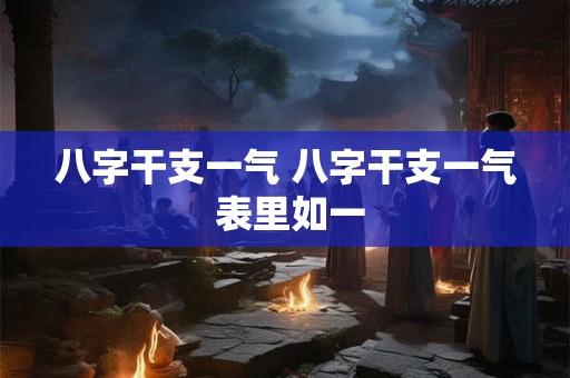 八字干支一气 八字干支一气 表里如一