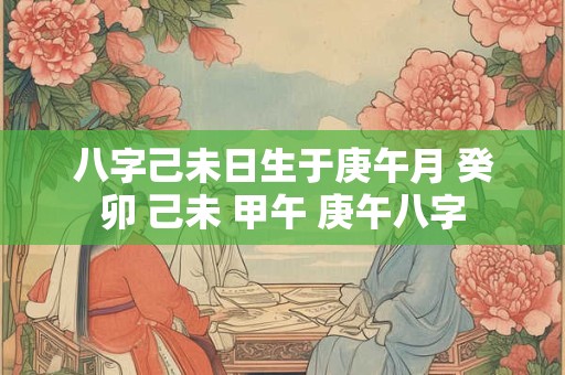 八字己未日生于庚午月 癸卯 己未 甲午 庚午八字