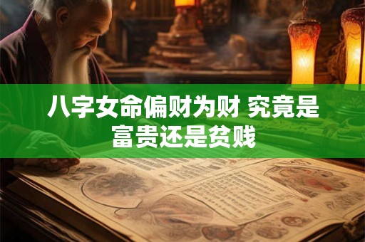 八字女命偏财为财 究竟是富贵还是贫贱