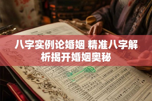八字实例论婚姻 精准八字解析揭开婚姻奥秘