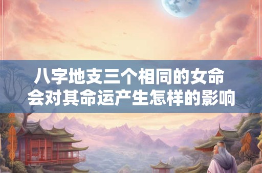 八字地支三个相同的女命 会对其命运产生怎样的影响呢