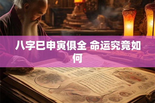 八字巳申寅俱全 命运究竟如何