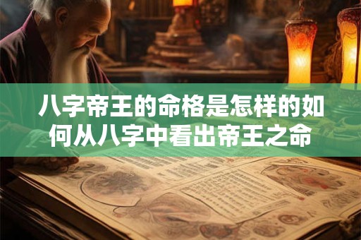 八字帝王的命格是怎样的如何从八字中看出帝王之命