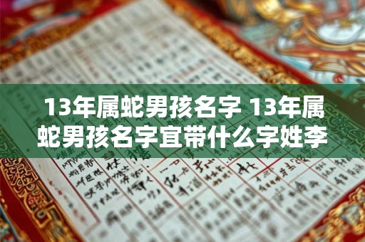 13年属蛇男孩名字 13年属蛇男孩名字宜带什么字姓李 13年属蛇男孩名字 13年属蛇男孩名字宜带什么字姓李