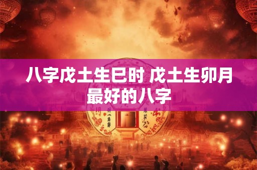 八字戊土生巳时 戊土生卯月最好的八字