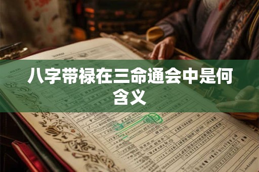 八字带禄在三命通会中是何含义