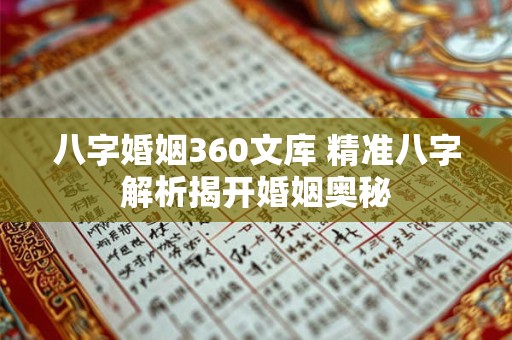 八字婚姻360文库 精准八字解析揭开婚姻奥秘