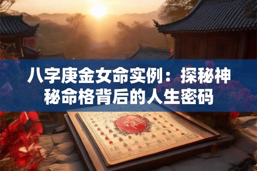 八字庚金女命实例：探秘神秘命格背后的人生密码