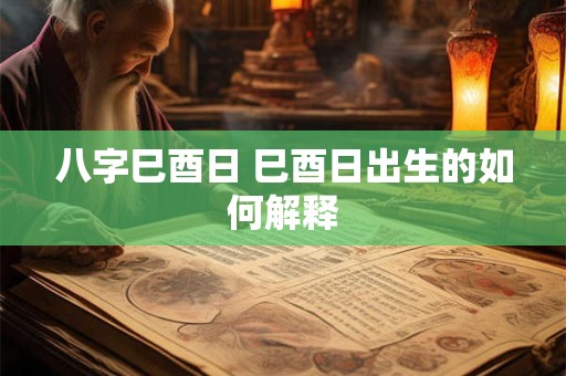 八字巳酉日 巳酉日出生的如何解释
