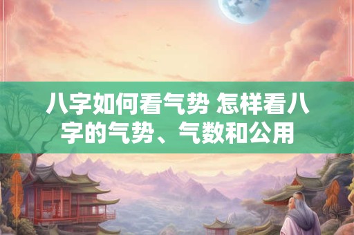 八字如何看气势 怎样看八字的气势、气数和公用