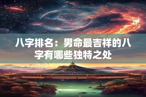 八字排名：男命最吉祥的八字有哪些独特之处