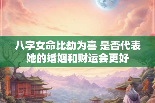 八字女命比劫为喜 是否代表她的婚姻和财运会更好