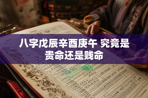 八字戊辰辛酉庚午 究竟是贵命还是贱命