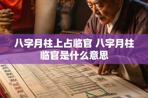 八字月柱上占临官 八字月柱临官是什么意思