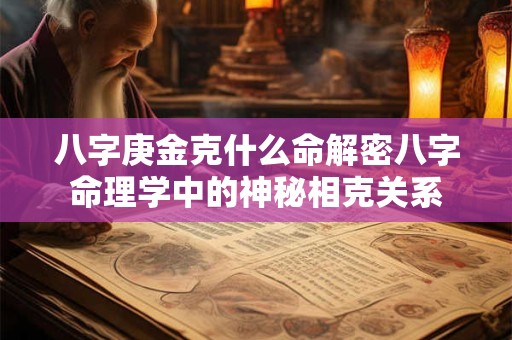 八字庚金克什么命解密八字命理学中的神秘相克关系