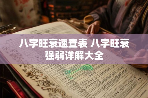 八字旺衰速查表 八字旺衰强弱详解大全