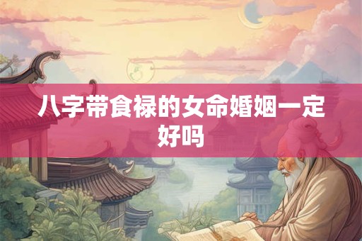 八字带食禄的女命婚姻一定好吗