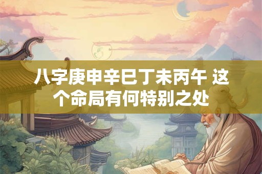 八字庚申辛巳丁未丙午 这个命局有何特别之处